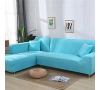 Universal L-Shaped Corner Sofa Cover Modern Elastic Stretch Slipcover for Chaise Longue Sofa Sky Blue Furniture Protector (Part B-B 145-190cm)