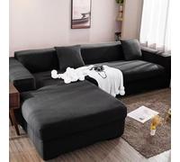 Universal L-Shaped Elastic Sofa Cover with Left/Right Chaise Cat Proof Stretch Fabric Couch Protector for 1/2/3/4 Seater Perfect Living Room Decor