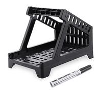 Universal Label Roll Holder, Foldable Label Holder for Thermal Printers and Stickers, Includes Cleaning Pen, Compatible with Brother, Dymo, Zebra, Ideal for Office, Warehouse (Black)