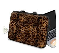 Universal Laptop Case Sleeve 10 inch with Handle and Zipper, Kids Tablet Carrying Case Messenger Bag Portable Tote Bag for 7-10 inch iPad/Notebook/eBook/Readers, Leopards B