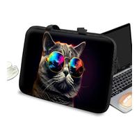 Universal Laptop Case Sleeve 10 inch with Handle and Zipper, Kids Tablet Carrying Case Messenger Bag Portable Tote Bag for 7-10 inch iPad/Notebook/eBook/Readers, Cool Cat