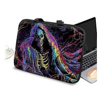 Universal Laptop Case Sleeve 10 inch with Handle and Zipper, Kids Tablet Carrying Case Messenger Bag Portable Tote Bag for 7-10 inch iPad/Notebook/eBook/Readers, Death Skull