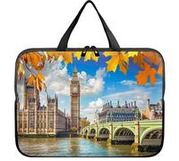 Universal Laptop Sleeve Tablet Case 12 inch, Big Ben Autumn Leaf Slim Carrying Case Durable Handbag Travel Laptop Bag for Surface Pro 9 8 7/Laptop Go 2 3, MacBook Air 11/12
