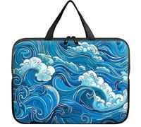 Universal Laptop Sleeve Tablet Case 12 inch, Japanese Waves Slim Carrying Case Durable Handbag Travel Laptop Bag for Surface Pro 9 8 7/Laptop Go 2 3, MacBook Air 11/12