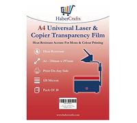 Universal Laser Transparency Film A4 Clear OHP Sheets Laser Printer Acetate Film Overhead Projector Film Tracing Graphic Design Transparency Paper Printable Sheets Fast Dry 120 Micron (10 Sheets)