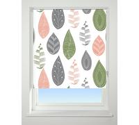 UNIVERSAL Leaf Patterned Thermal Blackout Roller Blind, Multi, W90cm