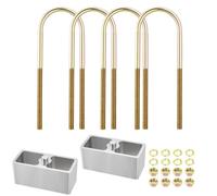 Universal Leaf Spring Lowering Block Kit, 2.5 Inch, 2-1/2" Wide, 5" Long, Zinc-Plated U-Bolts, Premium Steel Construction for Long-Lasting Finish