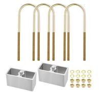 Universal Leaf Spring Lowering Block Kit, 3.5 Inch, 2-1/2" Wide, 5" Long, Zinc-Plated U-Bolts, Premium Steel Construction for Long-Lasting Finish