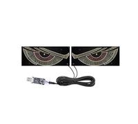 Universal LED Dynamic Devil Eyes Light Truck Decorative Lamp USB Flexible Windshield Display For Car SUV BUS Auto Signal Light(White)