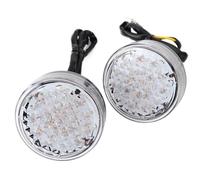 Universal LED Motorcycle Lights Round 24 LEDs Red Reflector Light M10 Tail Brake Turn Signal Red Yellow Light 12V Lamps(Model 1)
