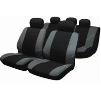 Sakura 'Merton' Black/Grey Seat And Headrest Covers BY0802 - Full Set Universal Fit Elasticated Hems Side Airbag Compatible Machine Washable