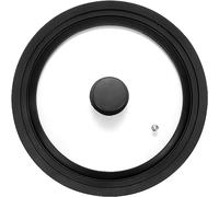 Universal Lid for Pots, Pans and Skillets Fits 24cm, 26cm & 28cm Diameter Cookware - Frying Pan Cover Universal Glass Lid with Heat Resistant Silicone Rim ＆ Tempered Glass
