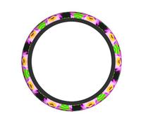 Universal Lotus Flowers Print Steering Wheel Cover - Breathable Steering Wheel for Cars, SUVs, Trucks - Auto Interior Decor