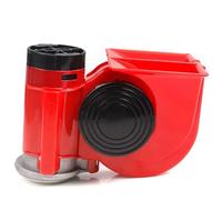 Universal Loud Snail Horn, Air Horn 2 Tone 12V 180W 150 DB Red 150x110x90mm For Car Van 4x4 SUV Motorcycle