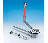 Universal Low Space Saving Basket Drain with Overflow Round for Sinks