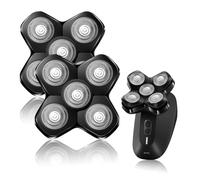 Universal Magnetic 5 Blades Compatibility for MANSCAPED Replacement Blade Pad - Five Stainless Steel Rotary Pivoting Blades for Smooth Shave, Magnetic Attachment for Men's Head Shaver(2-Pack)