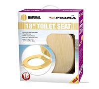 Universal MDF Toilet Seat 45cm with Chrome Hinges - Easy Clean PU Surface, Durable Wood Build, Fits Most Standard Toilets - Stylish Bathroom Replacement Lid