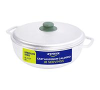 Universal (Medium Size) Caldero 18 Cups - 6.3 QT / 6 L, Stainless Aluminum Pot, Even Heat Distribution and Fast Cooking Dutch Oven Pot, Ergonomic Handles, Ideal for Rice, French Fries, and More