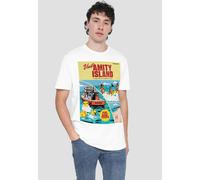 Universal Men's Jaws Visit Amity Travel Poster T-Shirt, White | Size: Medium Universal White M