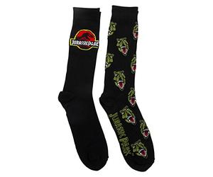 Universal Men's Jurassic Park 2 Pack Crew Socks, Black, 9-13 UK