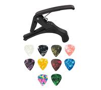Universal Metal Capo Quick Changing Tune Clamp Trigger with 10pcs Picks