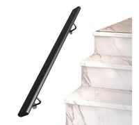 Universal Metal il, 200kg Load Capacity, Non-Slip Design for Stairs, Modern Wall-Mount, 2.5m (8.2ft) - Black Safety Railing for Home & Commercial Use