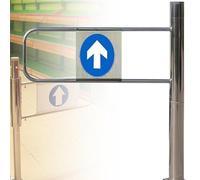 Universal Metal Pivot Barrier - Automatic One-Way Door for Supermarkets & Libraries 100 x 97 cm Silver Security Gate for Factories & Public Spaces