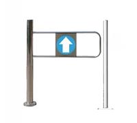 Universal Metal Safety Barrier with One-Way Lock for Supermarkets, Libraries & Industrial Use - Entryway Porch Barrier (60 x 97 cm, Left Side)