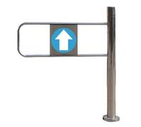 Universal Metal Safety Gate for Supermarkets & Warehouses, Automatic Closing Swing Gate for Libraries & Stores (Silver-R, 70x97cm) - Durable & Secure Access Solution