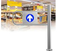Universal Metal Security Barrier - Self-Closing One-Way Gate for Supermarket & Factory Entrances 50×100cm & Reliable Access Control Solution