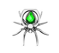 Universal Metal Spider Faux Gemstone Rotating Finger Ring Holder Phone Bracket Green Convenient design