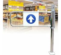 Universal Metal Swing Gate, Spring Safety Barrier for Supermarket Entrance, Automatic One-Way Swing Door for Library and Store Access, & Easy Install