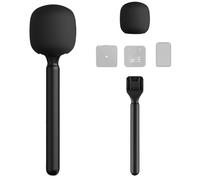 Universal mic Handheld Adapter for Rode Wireless GO II, Wireless GO/Me/Pro, DJI Mic, Synco, Hollyland - Interview Microphone Handle with Foam Mic Cover for Most Wireless Mics