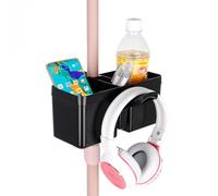 Universal Mic Stand Cup Holder Drink Holder with Headset Hanger for Music Stand,Light Stand, Tripod for Music Sheet, Live Streaming, Karaoke, Recording, Music Stand Accessories Dual Cup Clamp