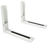 AVF Universal Microwave Wall Bracket - White Mount, Fits all Standard Microwaves, Depth Adjustable - For Solid Wall or Wood Stud - Max Weight 45kg