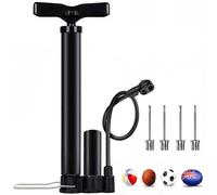 Universal Mini Bike Pump, Bicycle Floor Pump with Presta & Schrader Valves for all Bicycle tyres, Portable Air Pump with 4 ball needles and 2 nozzles for balls and pool floats, Cycling Floor Pumps