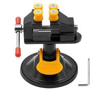 Universal Mini Table Bench Screw Clamp Engraving Table Vice 360 Rotatable Adjustable Table Vise Suction Cup Base for Jewelry Watch Walnut
