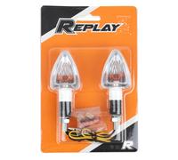Universal mini triangle replay turn signal with clear-white bulb (l 83mm - h 37m