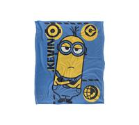 Universal Minions Kevin Blue Silky Touch Blanket 152x127cm in White | Size: 152x127 cm Universal White 152x127 cm