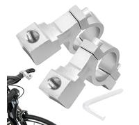 Universal Mirror Clamp, Motorcycle Rearview Bracket, 2 Pieces Aluminum Alloy with Adjustable Mount, Handlebar Accessory, Bike Part with Design, Riding Gear for Outdoor Travel