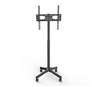Universal Mobile TV Cart On Wheels, Tilt Floor Trolley Stand Holds Up to 35kg/77lbs, for 17-55 Inch Flat Screen/Curved TVs and Monitors