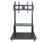 Universal Mobile TV Stand for 32-65 Inch Flat Screen LED LCD OLED Plasma Curved TVs - Rolling Mount with Tray Adjustable Height and Easy Mobility