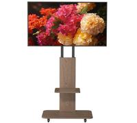 Universal Mobile Tv Stand On Wheels With Wooden Base