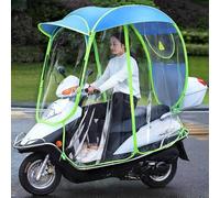 Universal Mobility Scooter Canopy - Waterproof Foldable Sun Shade & Rain Cover for Motorized Scooters, Enclosed Transparent Umbrella with Rearview Mirror (Blue) for Ultimate Protection