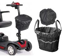 LTG Mobility Scooter Front Basket Bag Liner & Cover Waterproof Reflective Black (Black)