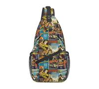 Universal Monsters Chest Bag Men Sling Crossbody Backpack Chest Bag Travel Hiking Daypack Shoulder Bag