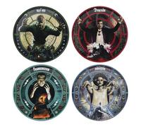 Universal Monsters Coaster Set - Official 4-Piece Metal Coaster Collection Featuring Dracula, Wolf Man, Frankenstein’s Monster & The Bride