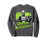 Universal Monsters Creature From The Black Lagoon Green Sweatshirt, Adult Unisex, Dark Heather Grey, Medium