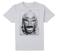 Universal Monsters Creature From The Black Lagoon Portrait Men's T-Shirt - White | Size: Small Universal Monsters White S
