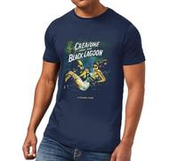 Universal Monsters Creature from The Black Lagoon Vintage Poster Men's T-Shirt - Navy L
